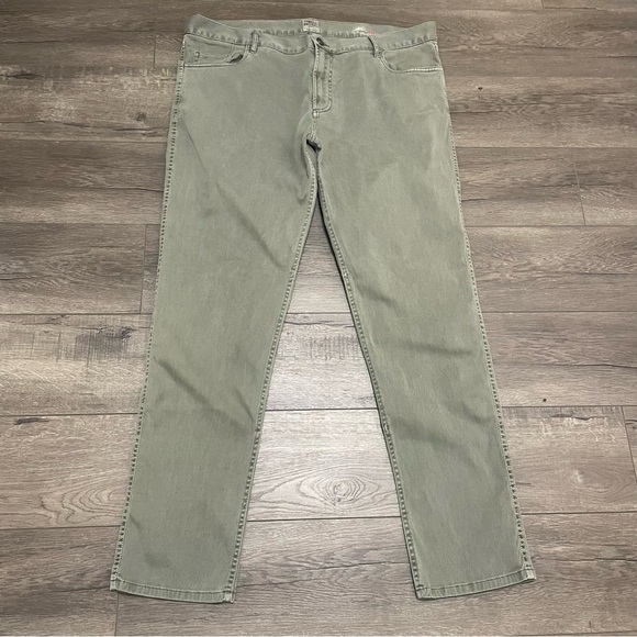 Faherty Pants Mens Comfort Twill 5-Pocket 2.0 Slim Straight Surplus Green Sz 40 - Picture 2 of 12